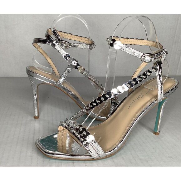 Blue By Betsey Johnson Asher Women's 8.5 silver heels - Picture 1 of 8